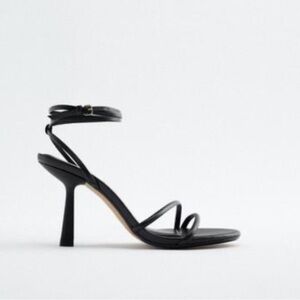 Zara strappy heeled leather sandals